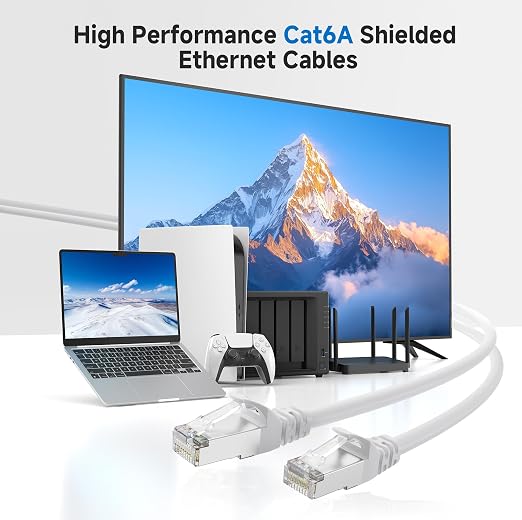 Cable Matters 10Gbps Snagless Short Shielded Cat 6A Ethernet Cable - 3ft - Image 2