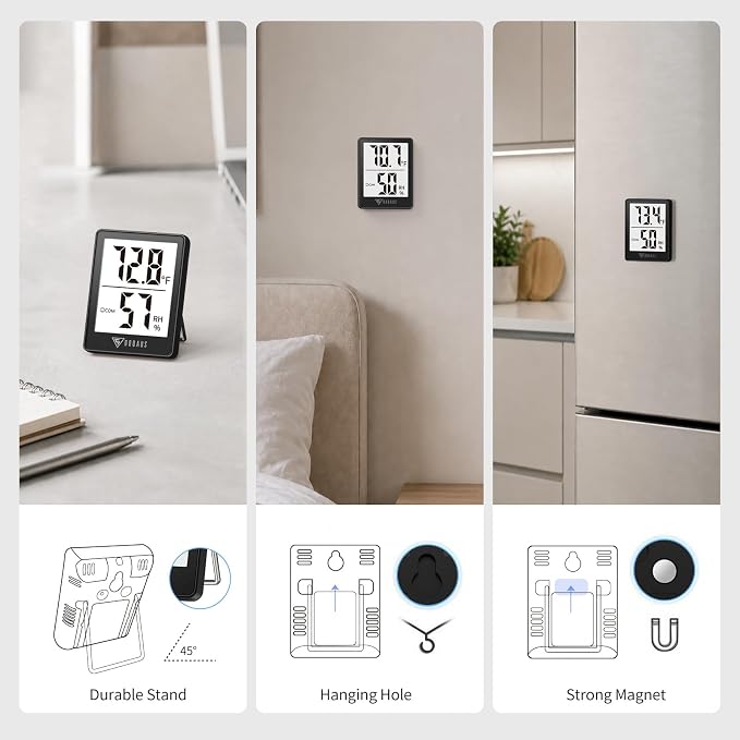 DOQAUS Digital Hygrometer Indoor Thermometer 3 Pack, Room Thermometer - Image 5