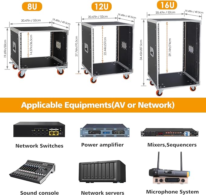 AV Gear Rack 16U Home Audio & Video Stage Stereo Equipment Storage Cabinet - Image 5