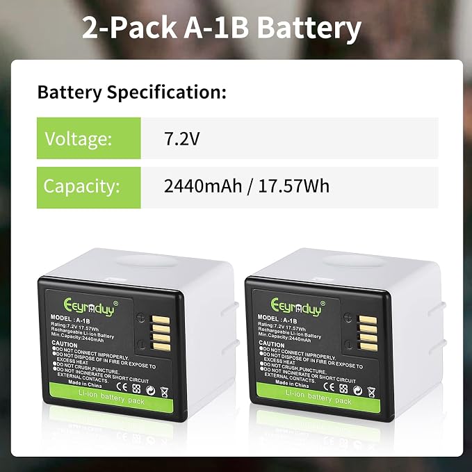 A-1B Battery Replacement for arlo Pro, Pro 2 Camera VMA4400 2440mAh - Image 3