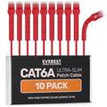 Everest Ultra Slim Cat6a Ethernet Patch Cables 1.5ft Red by EverestMediaSolutions
