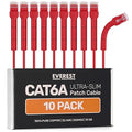 Everest Ultra Slim Cat6a Ethernet Patch Cables 15ft Red by EverestMediaSolutions