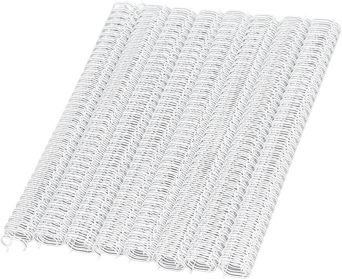 100 Pack Double Loop Wire Binding Spines, 3 to 1 Pitch,1/2 Inch Wire Cinch Book Binding Fit for School Office Notebook Maker, YolieraArt Metal Spiral for Bindings, (100 Sheet Capacity, White)