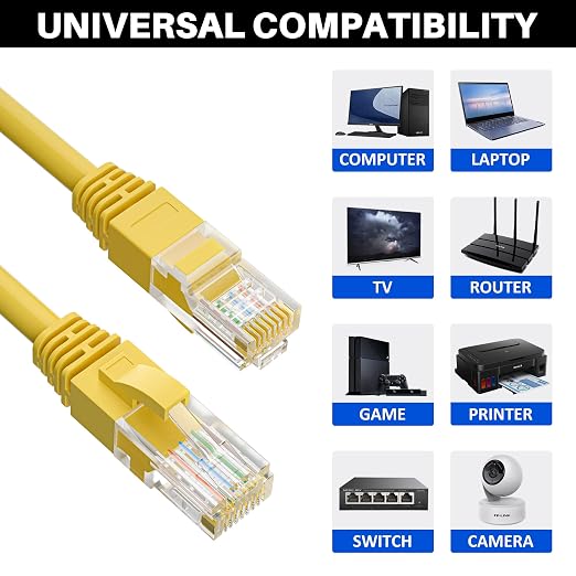 Cat5e Ethernet Cable 100 FT, Long Cat 5e Internet Cable, Standard RJ45 Connector - Image 4