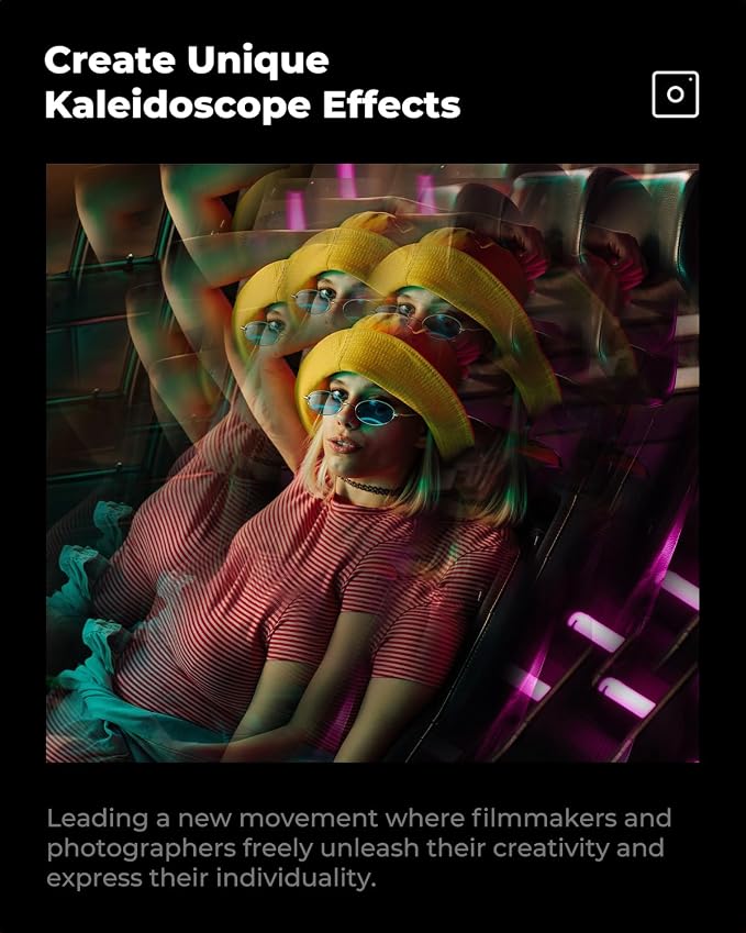K&F CONCEPT 58mm Kaleidoscope Filter, Special Effects Filter Prism Crystal Glass - Image 4