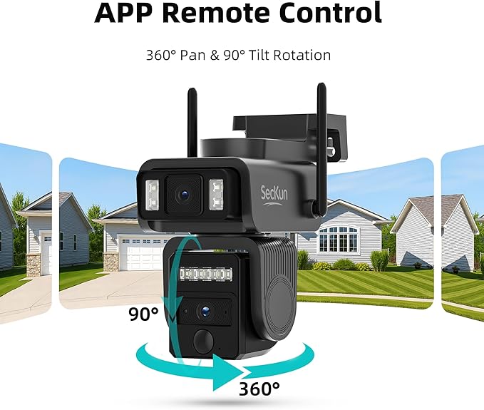 AJ19 Outdoor Solar Wireless Home Security Camera, 2.4GHz WiFi, Dual Lens 360° - Image 3