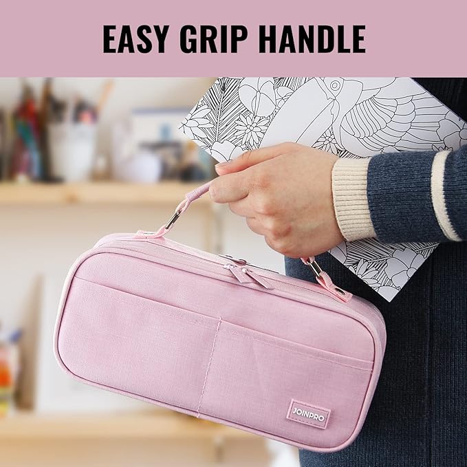 Pencil Case, Large Capacity Pencil Case Organizer; Double Zipper Storage Bag; Big Pencil Pouch for College School Office Teen Girl Boy Men Women Adult