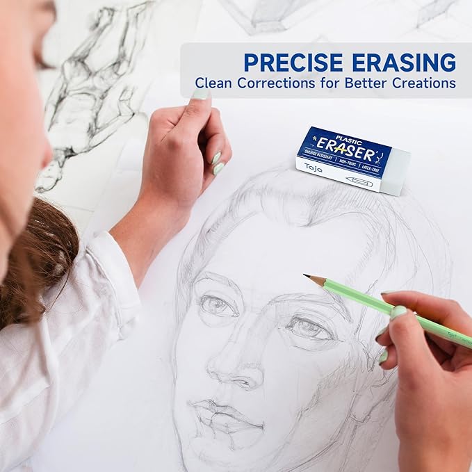 72 Pack White Erasers Bulk, Large Pencil Erasers for School, Classroom, Teacher, Homeschool, and Office Supplies