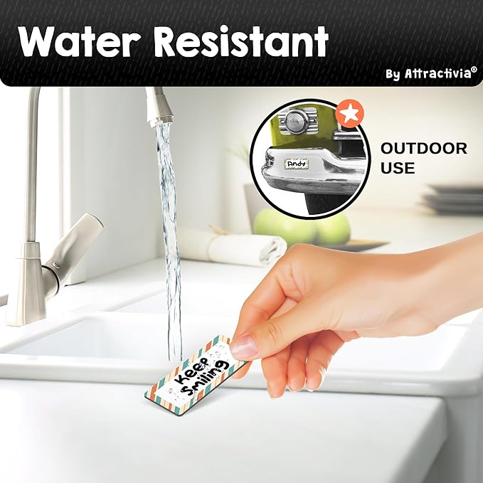 Erase Magnetic Labels 2.8 x 1.2 in, Pattern Borders, Dry Erase Magnets, 60-Pack, White Erasable Write-On All-Purpose Labels, for Office, Education, Home, Whiteboard, Magnetic Name Tags