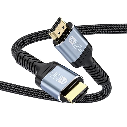 8K HDMI 2.1 Cable 10ft, 48Gbps Ultra High Speed HDMI Cable Braided, Dynamic HDR by RUBMUD