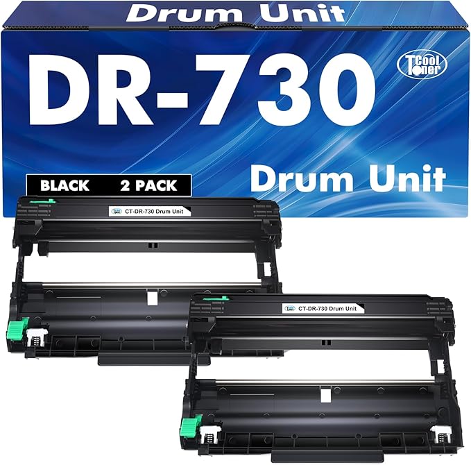 DR730 DR-730 Drum Unit 2-Pack Compatible Replacement for Brother Drum DR730 DR-730 DR 730 for MFC-L2710DW MFC-L2750DW HL-L2395DW HL-L2370DW DCP-L2550DW MFC-L2750DWXL Printer (Black，Not Toner)