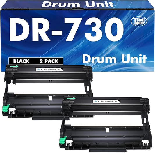 DR730 DR-730 Drum Unit 2-Pack Compatible Replacement for Brother Drum DR730 DR-730 DR 730 for MFC-L2710DW MFC-L2750DW HL-L2395DW HL-L2370DW DCP-L2550DW MFC-L2750DWXL Printer (Black，Not Toner)