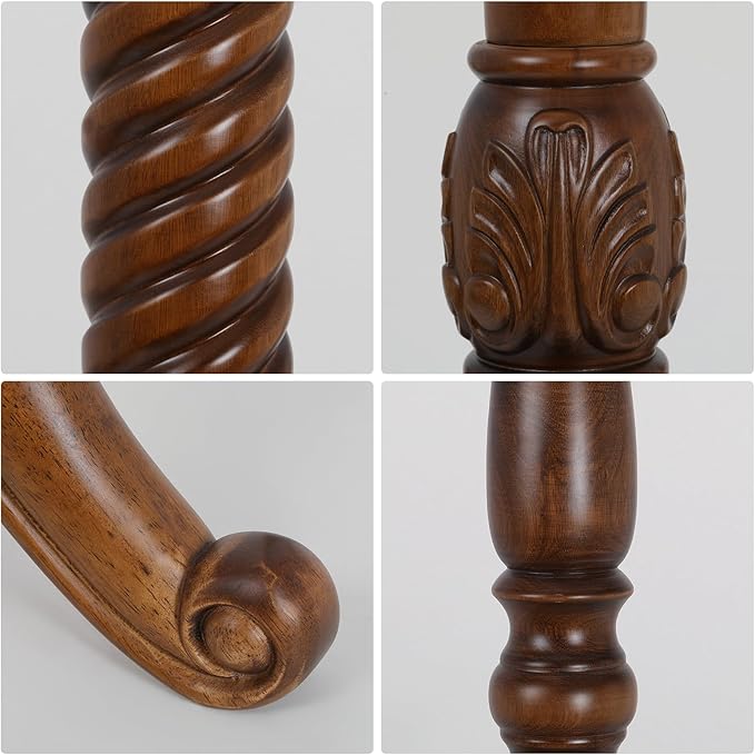 Coat Rack Freestanding Tree Stand with 8 Hooks, 79'' Heavy Duty Premium Ash Wood Hanger Stand, Floor Standing Clothes Hat for Entryway, Corner,Hallway,Bedroom, Office,Brown-Style 2