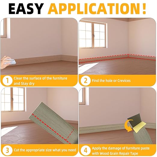 GSCIT Club Wood Grain Repair Tape, 2.3 inch X 25ft Self Adhesive Silver Walnut Grain Repair Patch for Tables, Chairs, Baseboards, Doors, Windows, Floors, Handicraft DIY.