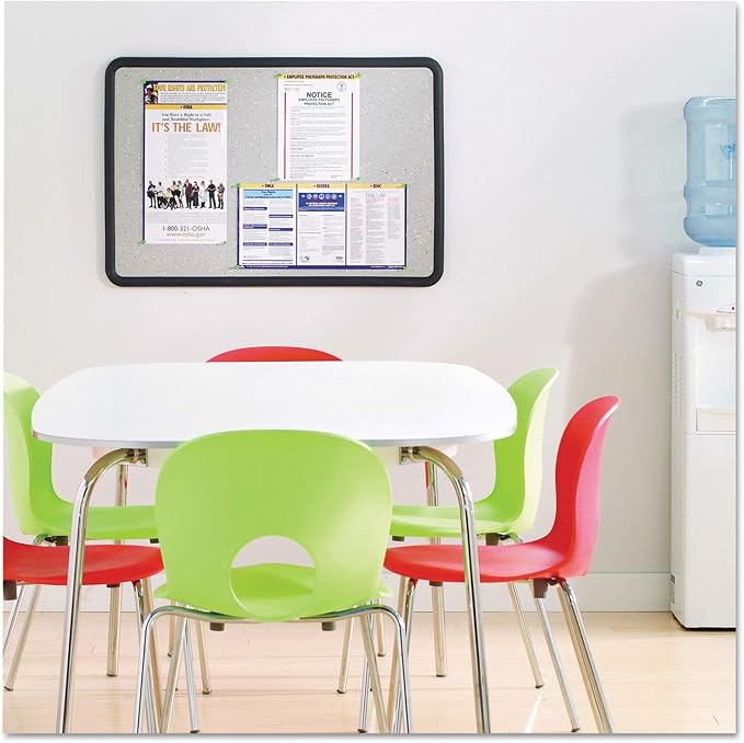 Quartet Bulletin Board, 2 x 3 Feet, Contour, Granite-Colored Surface with Black Plastic Frame (699370)