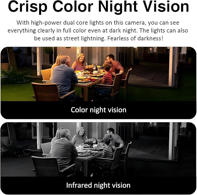 EVERSECU Triple Lens WiFi PTZ Security Camera, Three Cameras in One, Side - Image 8