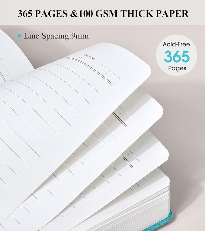 365 Page Thick Lined Journal Notebook for Men Women, A4 Large Leather Journals for Writing, Hardcover Notebooks for Work, School, Note Taking, Business, Travel Diary, College Ruled 8.5" x 11"