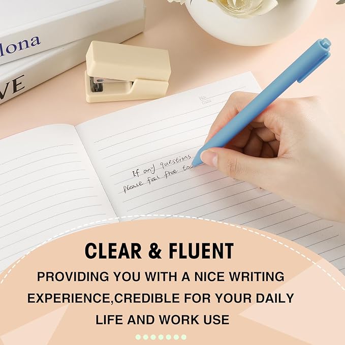 Fulmoon Ballpoint Pens Bulk Retractable Comfortable Writing Pens Cute Back to School Supplies in Medium Point 1.0 mm for Teacher Student Bridal Shower Baby Shower (Light Blue,25 Pcs)