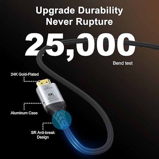Fiber Optic HDMI Cable 65FT, 8K Long HDMI 2.1 Cable, 48Gbps Ultra High Speed - Image 6