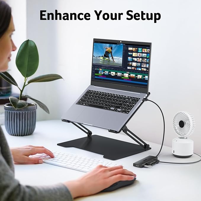 Acer USB Hub 4 Ports, Multiple USB 3.0 Hub, USBA Splitter for Laptop with Type C Power Port, Extender for A Port Laptop, PC, Desktop and More (2ft)