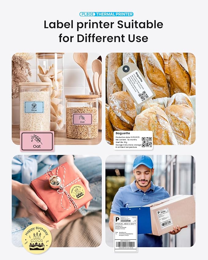 POLONO Bluetooth Thermal Shipping Label Printer, Wireless 4x6 Shipping Label Printer for Small Business, Support iOS, Android, Windows and Mac, Compatible with Amazon, Ebay, Shopify, 1 Pack (Blue)