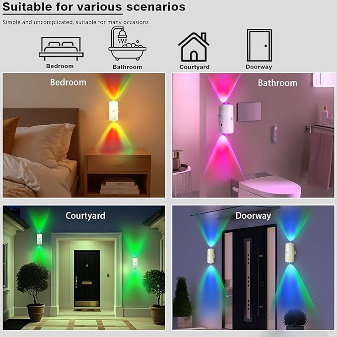 LED Wireless Wall Sconce with Color Changing, Motion Sensor Light Indoor - Image 5