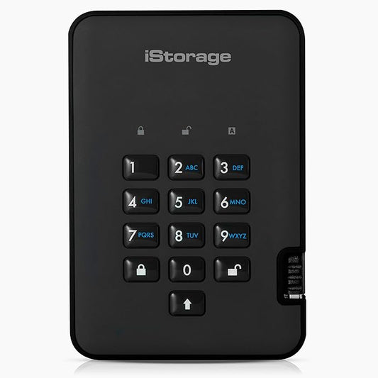 iStorage diskAshur2 HDD 5 TB | Secure Portable Hard Drive | Password Protected | Dust/Water-Resistant | Hardware Encryption