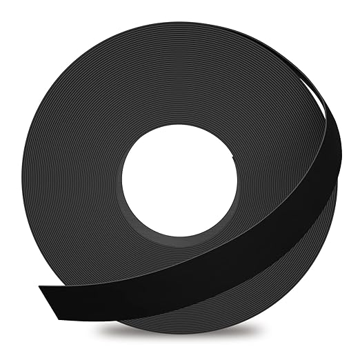 GSCIT Club Black Melamine Edge Banding, 1/2 inch x 25ft Edge Banding with Hot Melt Adhesive Pre-glued Cabinet Edge Banding Flexible Black Veneer Edging for Plywood