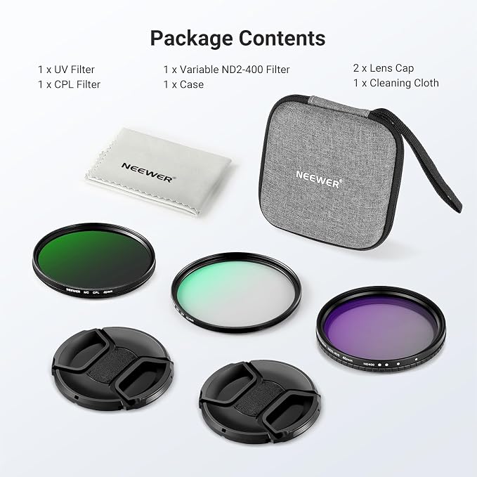 NEEWER 46mm Variable ND + CPL + UV Filter Kit - Image 9
