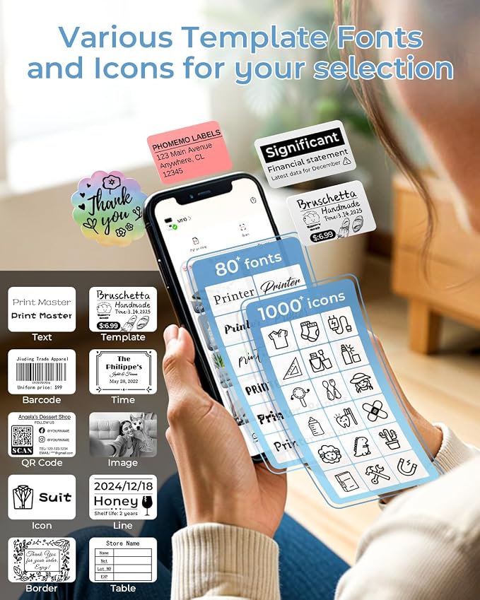 Phomemo Label Maker with 3 Labels- M110 Portable Bluetooth Label Maker Machine - Image 6