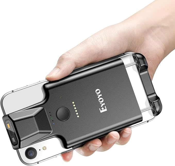Eyoyo Bluetooth Back Clip Phone Barcode Scanner, 1D 2D QR Wireless Bar Code by Eyoyo