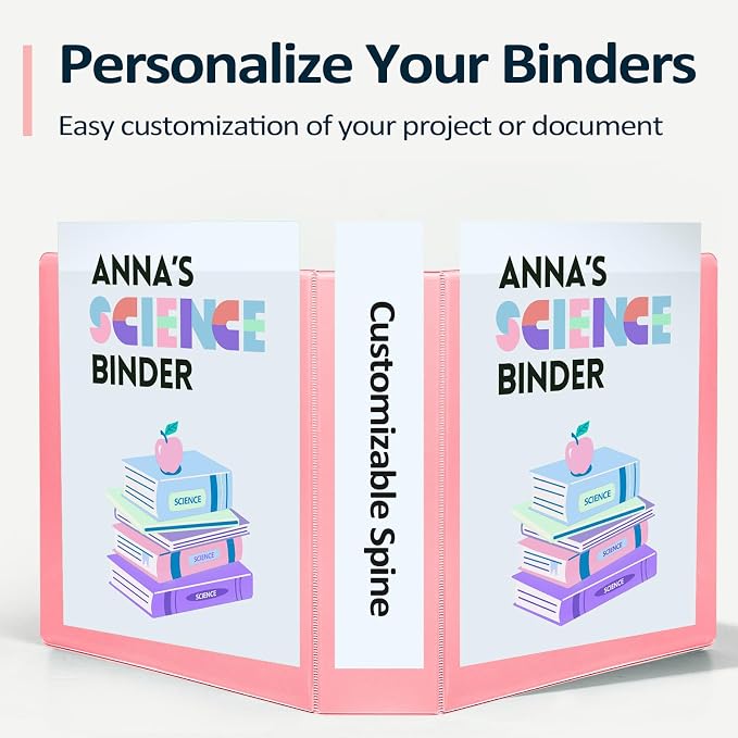 Sooez BinderX Extra Durable 1.5 Inch 3 Ring Binder, D-Ring Large Binders - Image 5