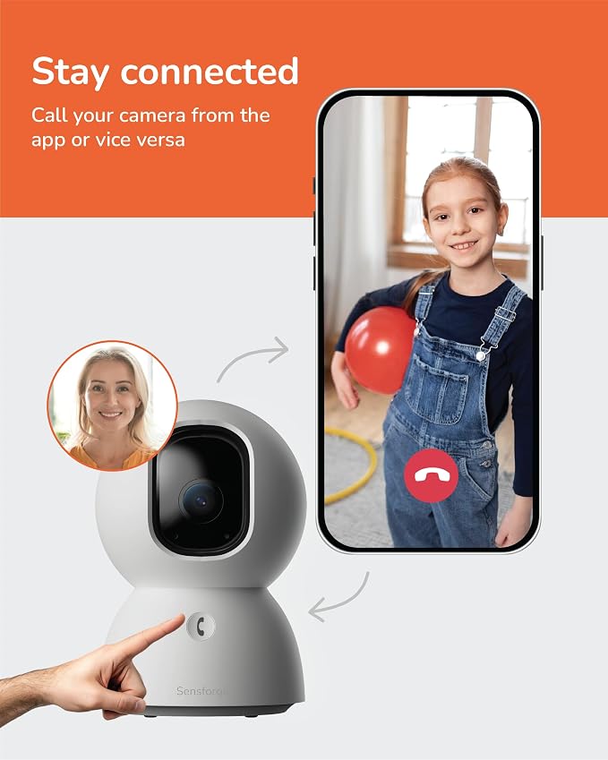 SensForge 2.5K Indoor Pan-Tilt Security Camera Lite, 360° Dual-Band WiFi Camera - Image 8