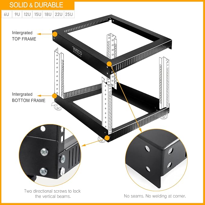 RIVECO 25U Open Frame Server Rack - Image 3