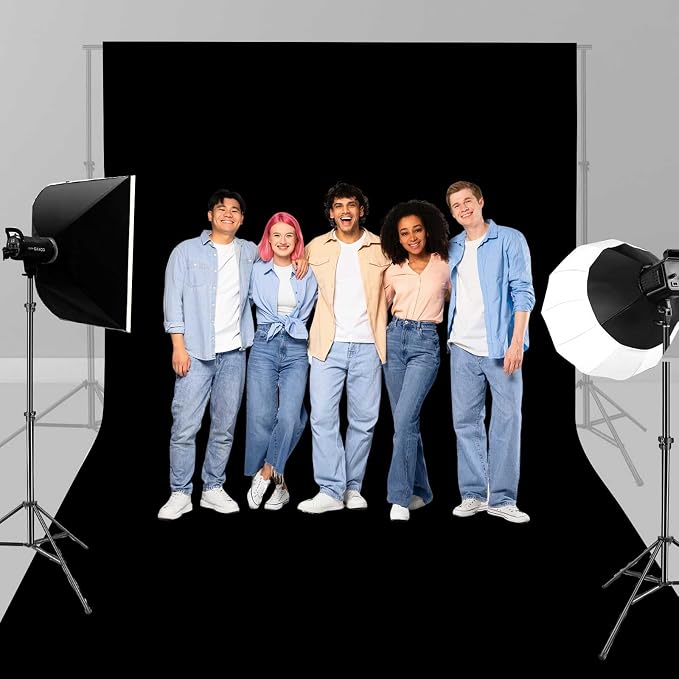 10x8FT Black Backdrop for Photography, High Density Polyester Fabric Background by Unknown