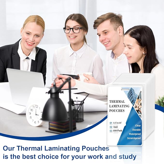 200 Pieces 5 Mil 2 1/2" x 4 1/4" Luggage Laminating Pouches Without Rope Clear Thermal Laminate Pouch Tags with Slot Hole for Pass Cards Student ID (200, 5 Mil-No Loops)