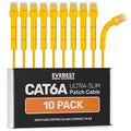 Everest Ultra Slim Cat6a Ethernet Patch Cables 5ft Yellow by EverestMediaSolutions