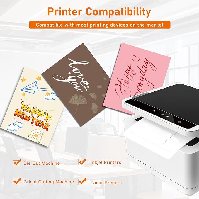 40 Sheets Colored Cardstock 8.5 x 11 Craft Paper, 20 Assorted Colors 75lb Thick Construction Paper Card Stock for DIY Making Cards, Wedding Invitations, School, Memus, Birthday Decorations