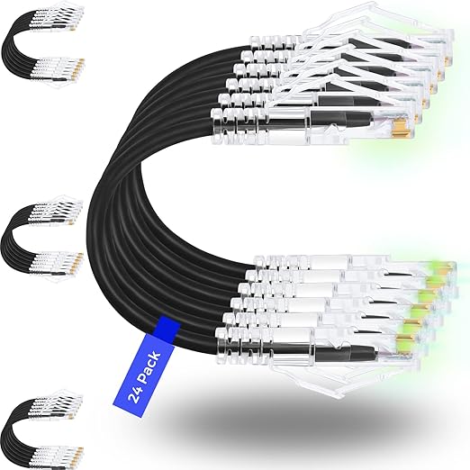 Rapink Patch Cables Cat6/ Cat6a 5ft Slim, Cat6a Ethernet Patch Cable 10G Support by Rapink