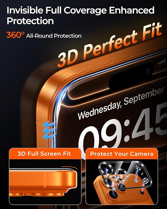 MRGLAS TOP 9H+ 2+2 Packs for iPhone 17 Pro Max Screen Protector - Image 4