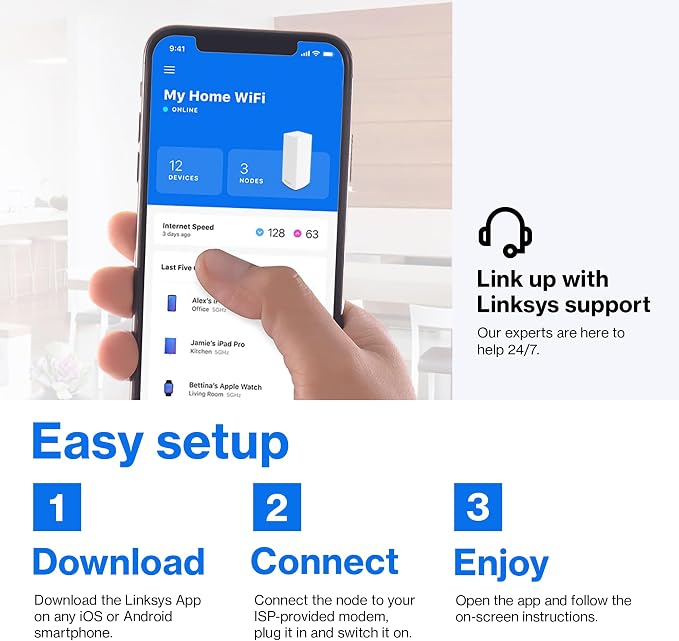 Linksys AX4200 Smart Mesh Wi-Fi 6 Router Whole Home WiFi Mesh System, Tri-Band - Image 6