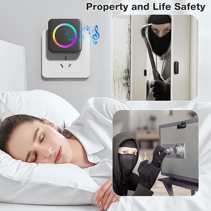 Door Chime, Satisure Wireless Door Sensor Chime When Door Opens, Door Alarms - Image 3