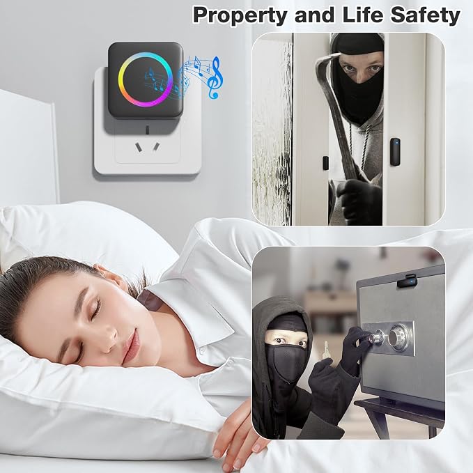 Door Chime, Satisure Wireless Door Sensor Chime When Door Opens, Door Alarms - Image 6