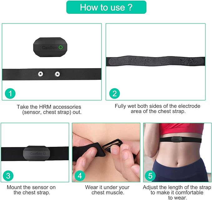 COOSPO Bluetooth Heart Rate Monitor Chest Strap H808S, ANT+ BLE HR Monitor Chest - Image 5