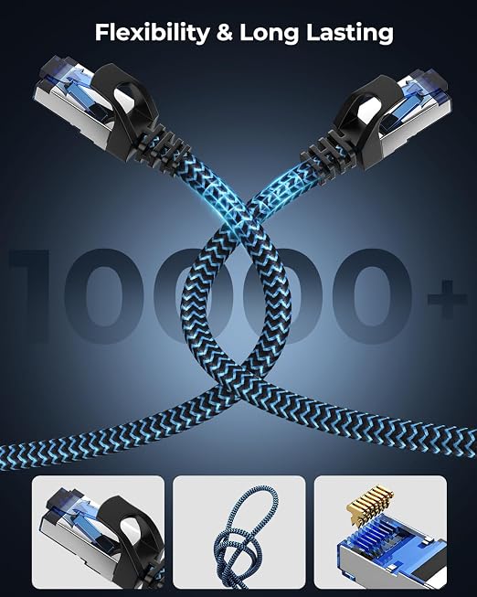 Cat8 Ethernet Cable 25 ft 1 Pack, High Speed 40Gbps 2000MHz, Compatible - Image 4