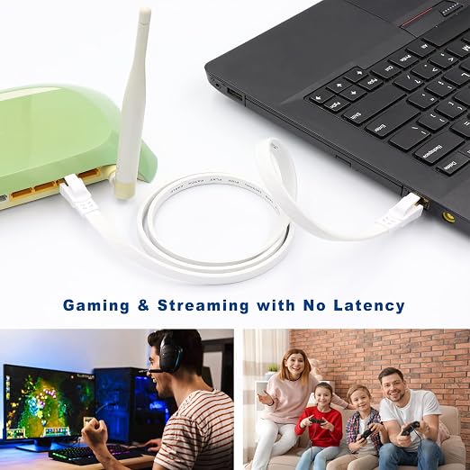 Cat8 Ethernet Cable 60FT, Flat High Speed Outdoor&Indoor Cat8 LAN Network Cable - Image 9