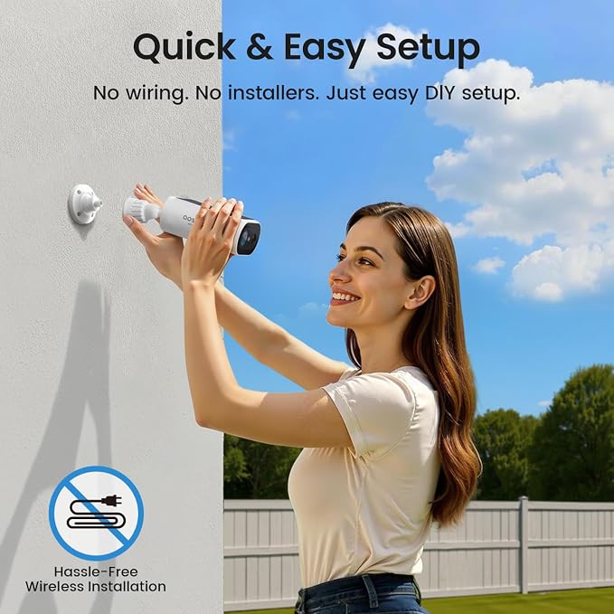 aosu Solar Security Cameras Wireless Outdoor, 2Mins DIY Installation, No - Image 2