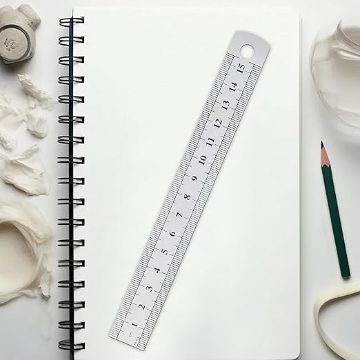 30 PCS 6 Inch Stainless Steel Ruler Bulk, Straight Edge Metal Rulers with Inch and Metric Scale Measuring Tool for Measuring