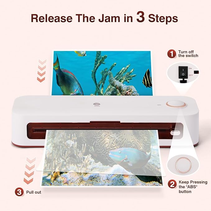 BISOFICE 4 in 1 A4 Laminator Machine Set, Multifunctional Rapid Heating Lamination with Paper Cutter, Trimmer Rounder, 30 Laminating Pouches Suitable for A4/A5/A6 for Home Office School Supplies