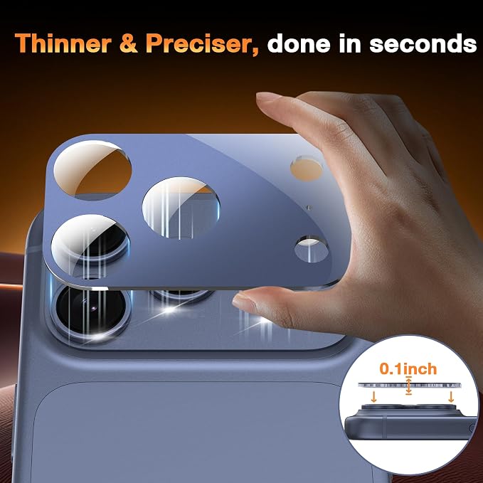 YWXTW [0 Bubbles for iPhone 17 Pro Max Camera Protector, Full Coverage Tempered - Image 6
